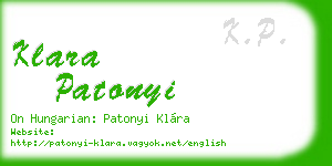 klara patonyi business card
